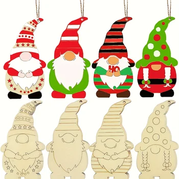 Wooden Gnome Ornaments 1