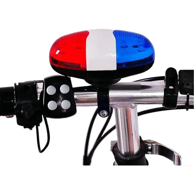 

New Bicycle Bell 6 LED 4 Tone Horn LED Light Electronic Siren Bicycle Bells For Kids Bike Accessories