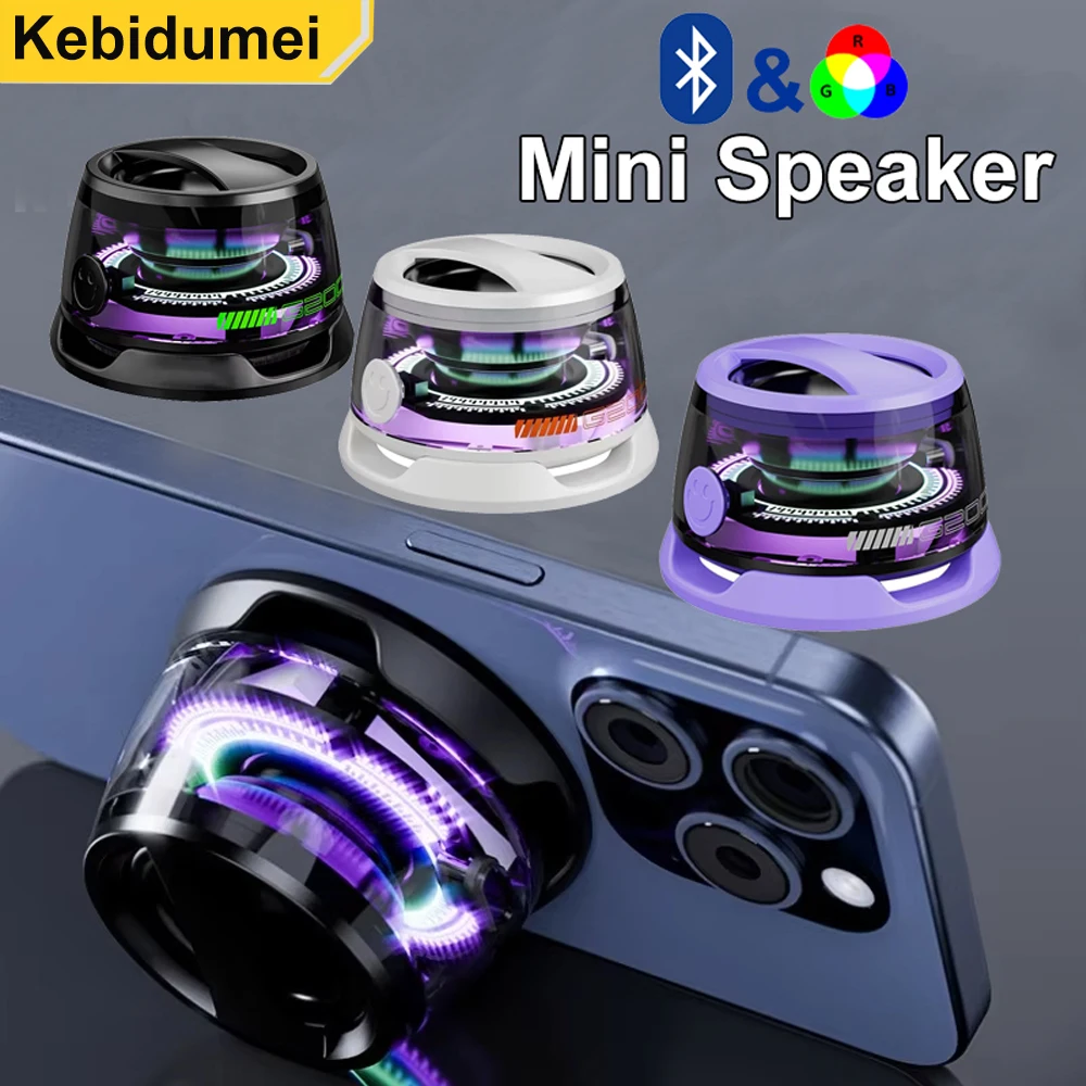 Mini Portable Bluetooth Speaker G200 RGB Lighting Magnetic Speaker BT5.3 Small Sound Box 7 Hours Playback Phone Holder