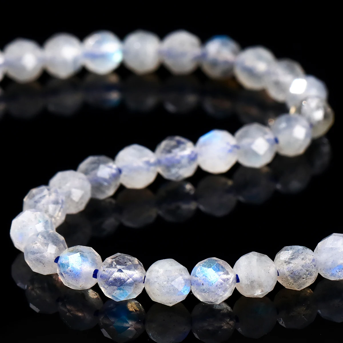 자연면 처리 된 회색 월장석 Labradorite 구슬 2 3 4mm 느슨한 스페이서 구슬 보석 만들기 Diy 목걸이 팔찌 액세서리