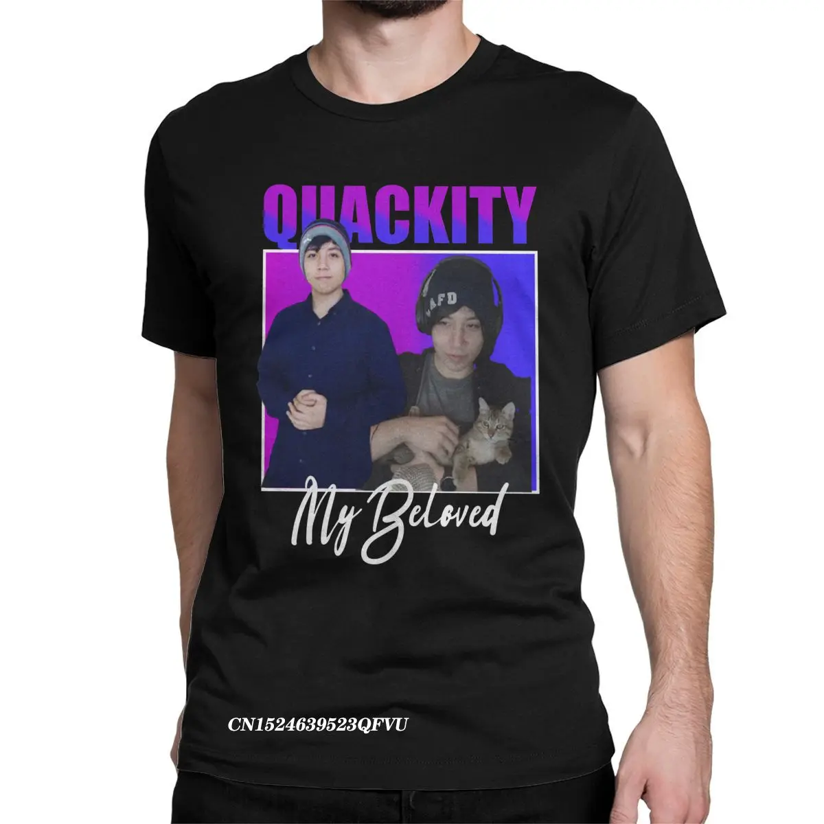 

Новинка, Quackity, мои любимые футболки для мужчин, топы из чистого хлопка с круглым вырезом, футболки в стиле Харадзюку, Одежда большого размера