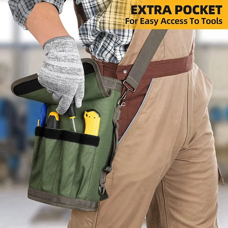 Tool Bag Roll Up Portable Tool Storage With 2 Removable Zipper Pockets