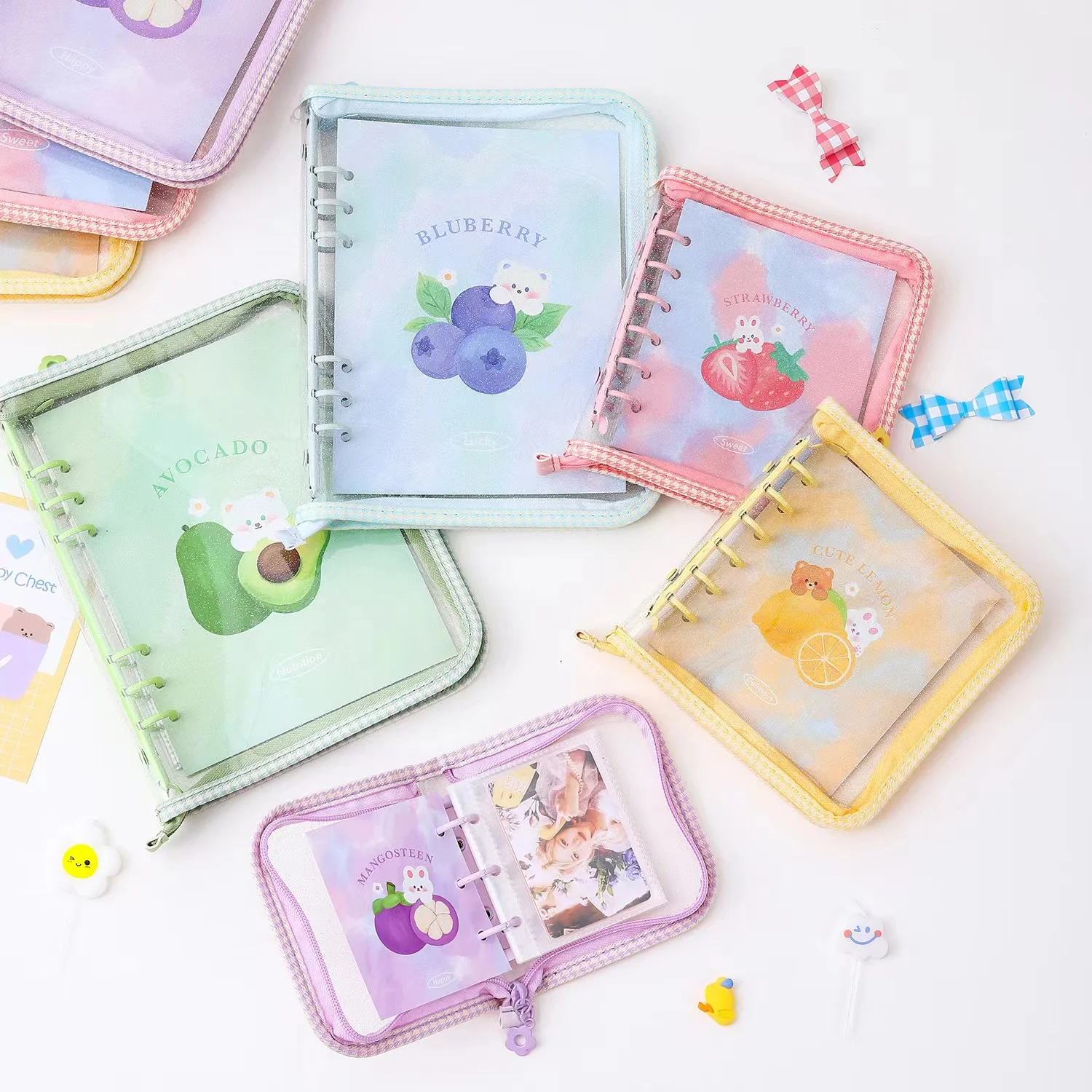 

Candy Color A5 A7 Zipper Binder Soft Shell Kpop Photocards Collect Book Organizer Card Storage Book Notebook School Stationery