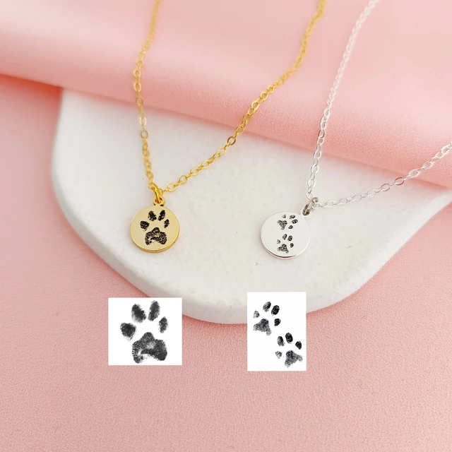 Amazon.com: Personalized Paw Print Charm Necklace, Pet Memorial Necklace,  Dog or Cat Memorial Jewelry[16mm] : Handmade Products