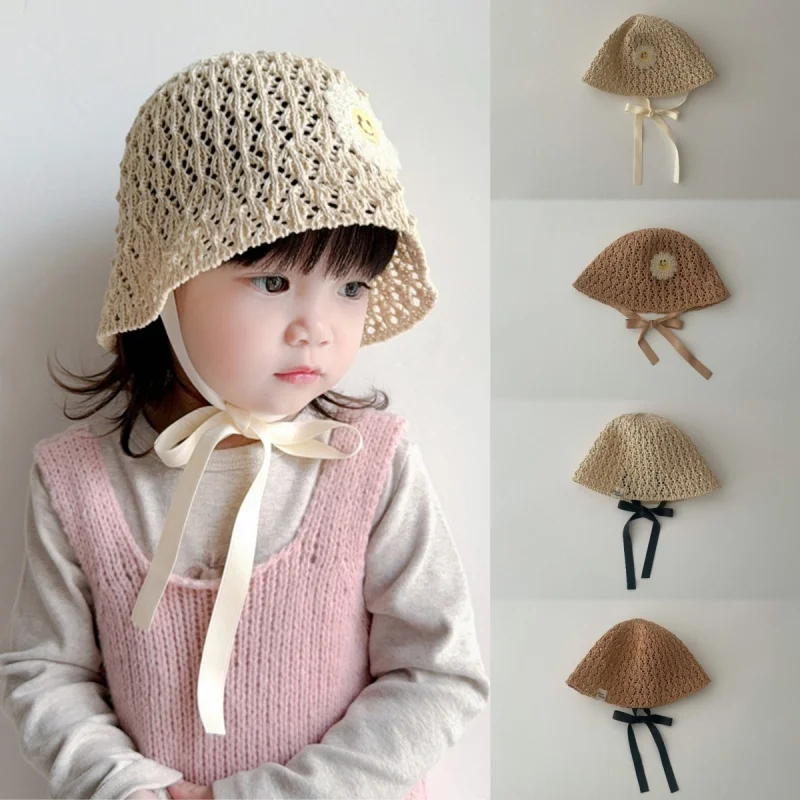 1-7Y Newborn Baby Girls Boys Kids Lace Trap Hats Princess Summer Bucket Straw Sun Hat Cap straw hat baby sun hat outdoor sun hat