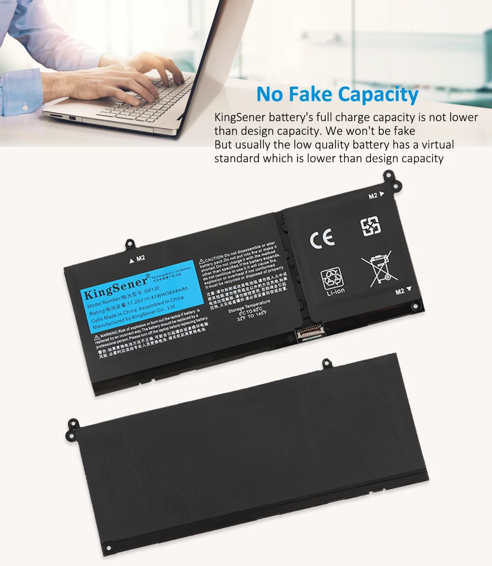 Kingsener-bateria do Portátil para Dell Latitude 3320 3420 3520 Inspiron 15 3515 3511 3520 5410 em 11.25v 41wh 3644mah G91j0 - Imagem 3