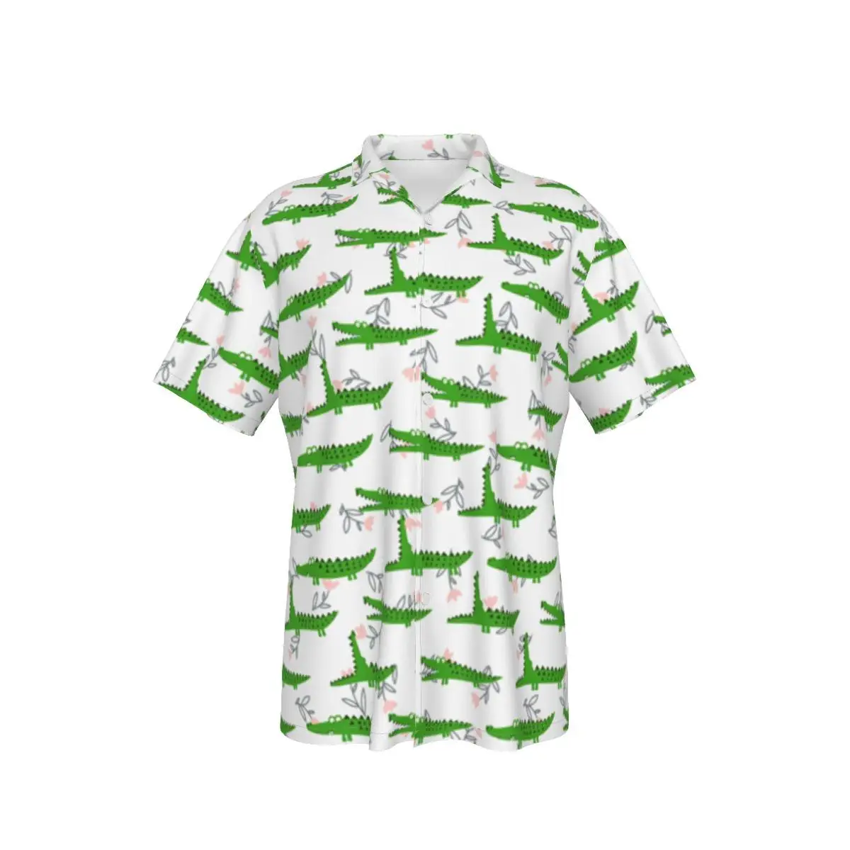 

Men's Hawaiian Shirt Cool Print for Man Beach Cartoon Crocodile Print Short Sleeve Summer Casual Button Up Tops 3D Shirts