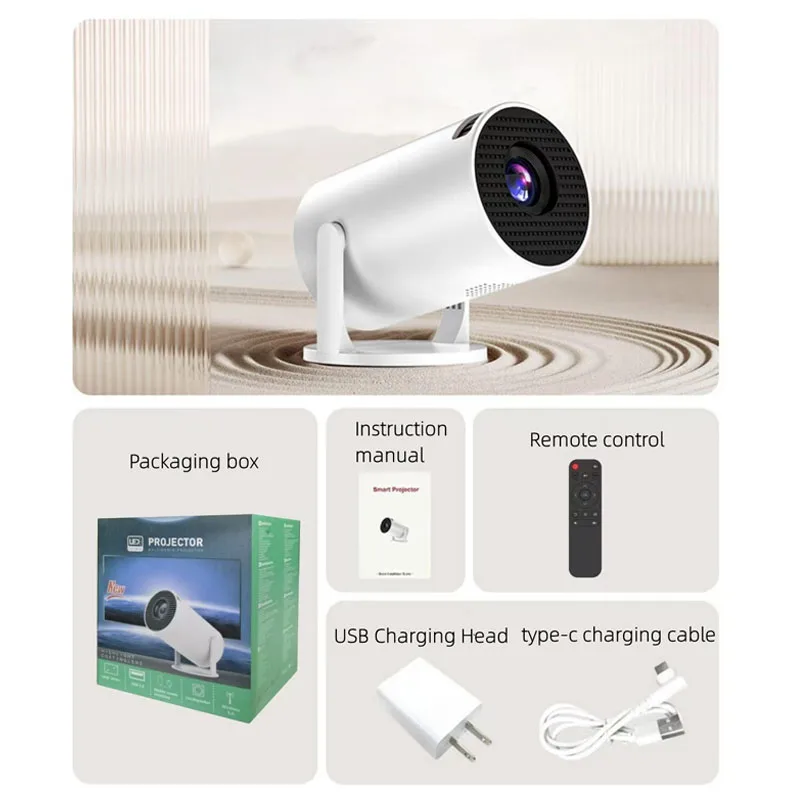 Portable projector and screen with stand for outdoor movies, camping, gaming, and home theater entertainment by VelmoraMart.