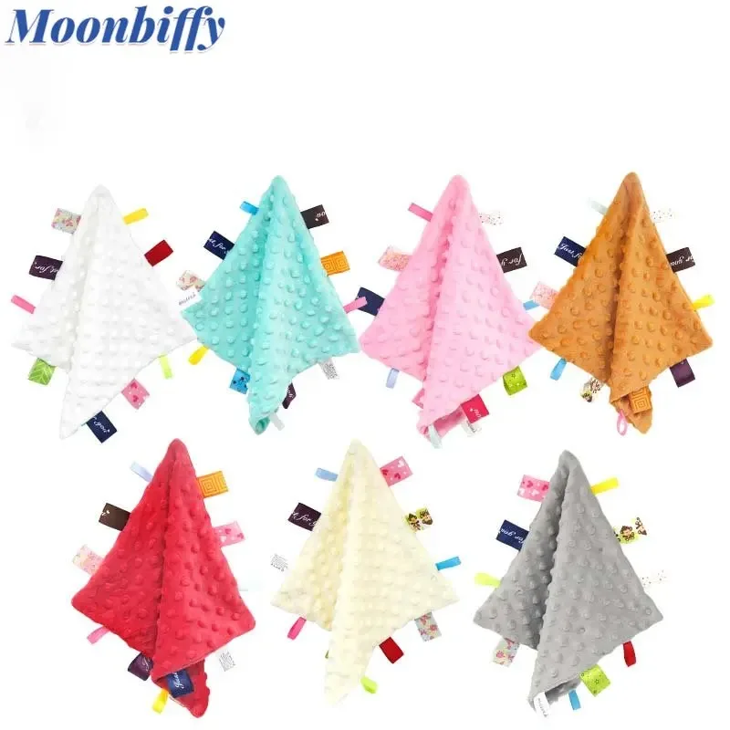 Baby Towel Baby Appease Towel Colorful Security Tags Blanket Soothing Sensory Soft Comforter Newborn Toddlers Handkerchief Baby Towel Baby Comforter Blanket