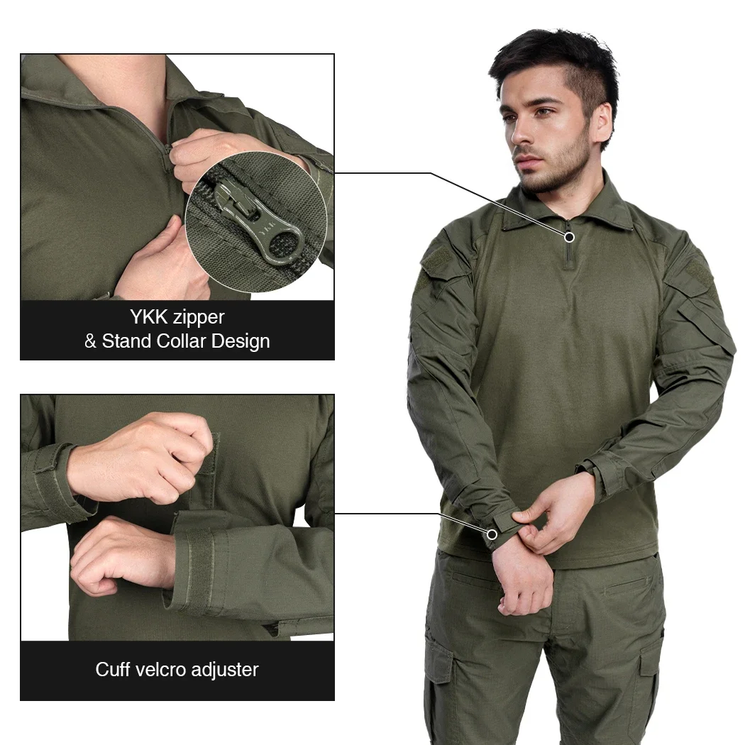 Tactical Men G3 Combat Shirt With Elbow Pads Long Sleeve Shirt Airsoft Clothing 3101 tactical shirt