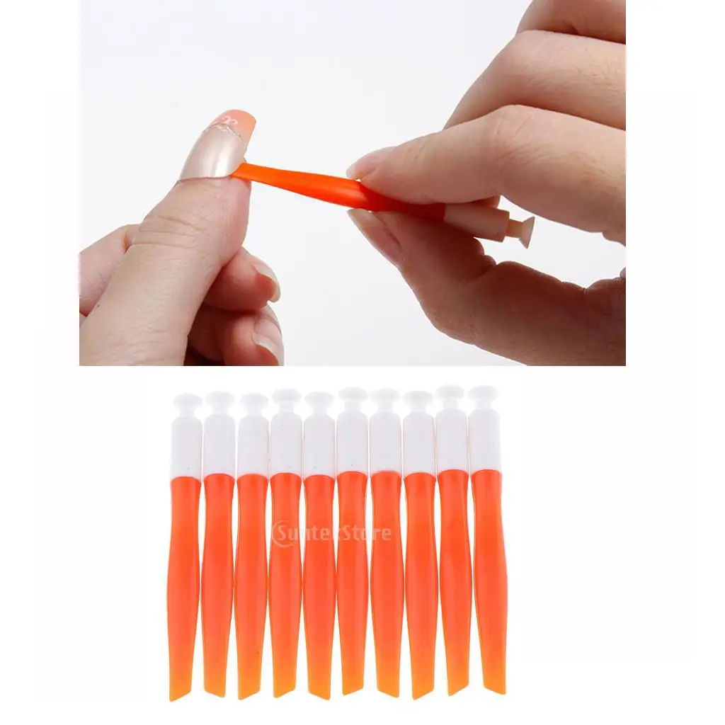 Portable ended False Suction Cup Stick Nails Art Tools 10 Pcs