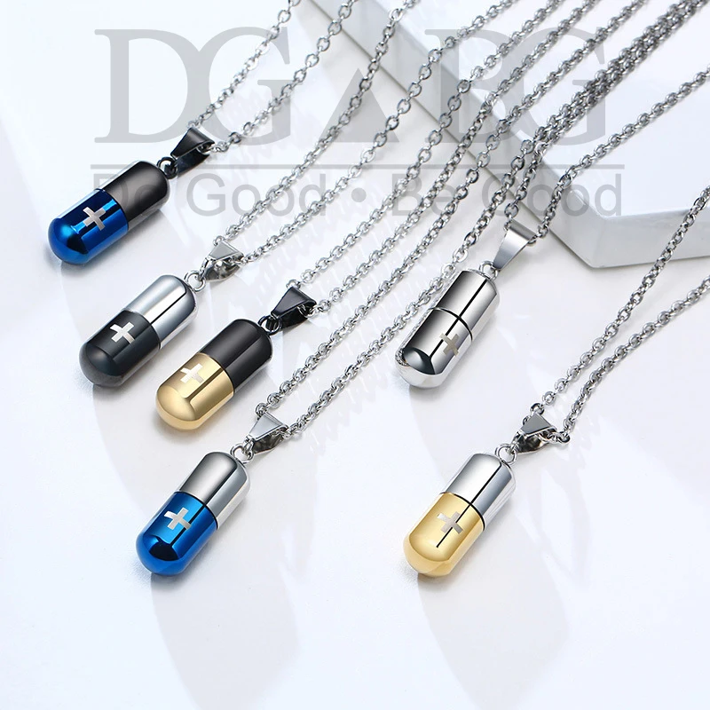 Cremation Urn Necklace For Ashe Memorial Keepsake Jewelry Casket Stainless Steel Pill Perfume Bottle Pendant Cross Direct