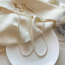  14K gold-plated pearl necklace Baroque style elegant vintage pearl necklace ornaments 