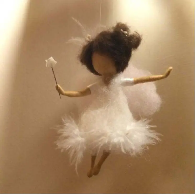 Wool Felt Needlepoint Kit Fairy Doll Felt Needle Keychain Craft Needlecraft DIY Handmade