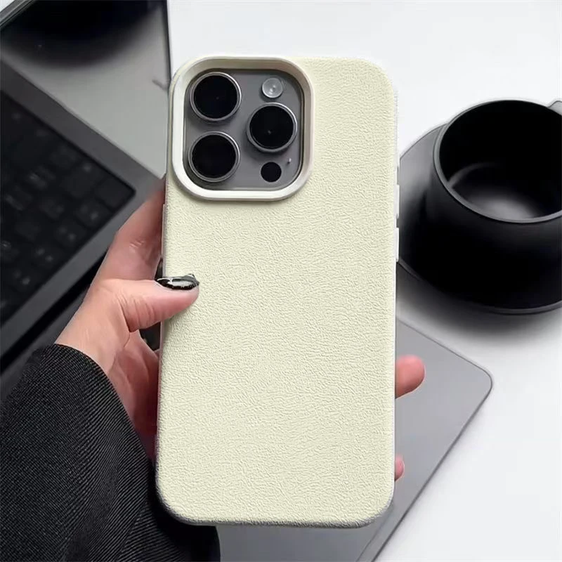Matte Leather Texture TPU Soft Silicone Phone Case - Solid Color Back Cover