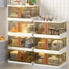 Light Luxury Plastic Kitchen Cabinets Home Living Room Multi-layer RacksModern Kitchen Furniture Floor Flip Locker with Door K 1