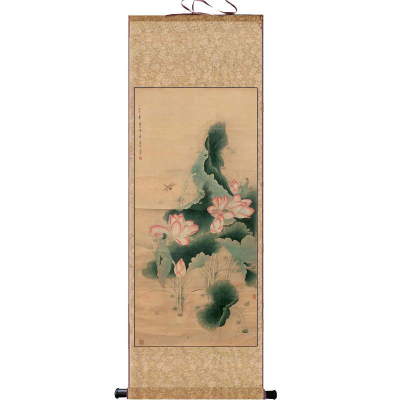 Chinese Bedroom Decor Painting Bedside Hanging Painting Mandarin Duck Flower and Bird Painting Lotus Background Wall