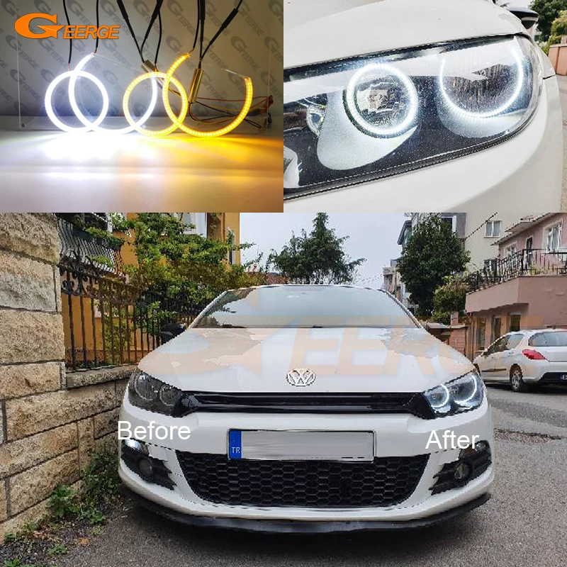 Kaufe 2 Stück Auto LED Nebelscheinwerfer Angel Eye DRL mit Canbus Decoder  für Volkswagen VW Golf Jetta Scirocco Amarok UP Citigo Mii