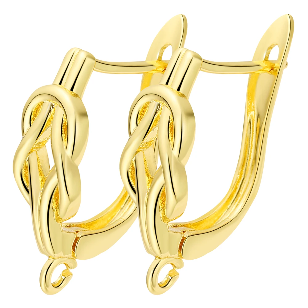 DIY Ear Wire Hooks 2 4 Pcs Anti-Allergy 18K Gold Silver Plated Earrings Accessories