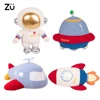 ZU Space Theme Party Home Decor Cute Astronauts UFO Rocket and Plane Plush Toys Boys Tent Room Throw Pillows 1