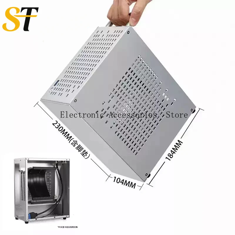 SKTC A07 모든 알루미늄 ITX 미니 게임 케이스 4.3L 단일 팬 그래픽 카드 소형 1U 전원 공급 장치 36MM 팬