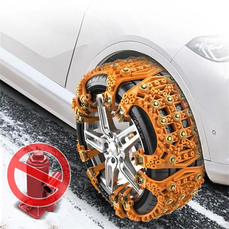Car Snow Chain 6pcs Universal Car Anti-Skid Chain Easy Installation And Durability Security Tires Chains For Off-Road Vehicle