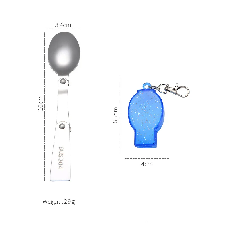 Folding Spoon Fork Spork Outdoor Travel Camping Hiking Picnic Tableware Portable Gadget 304 Stainless Steel