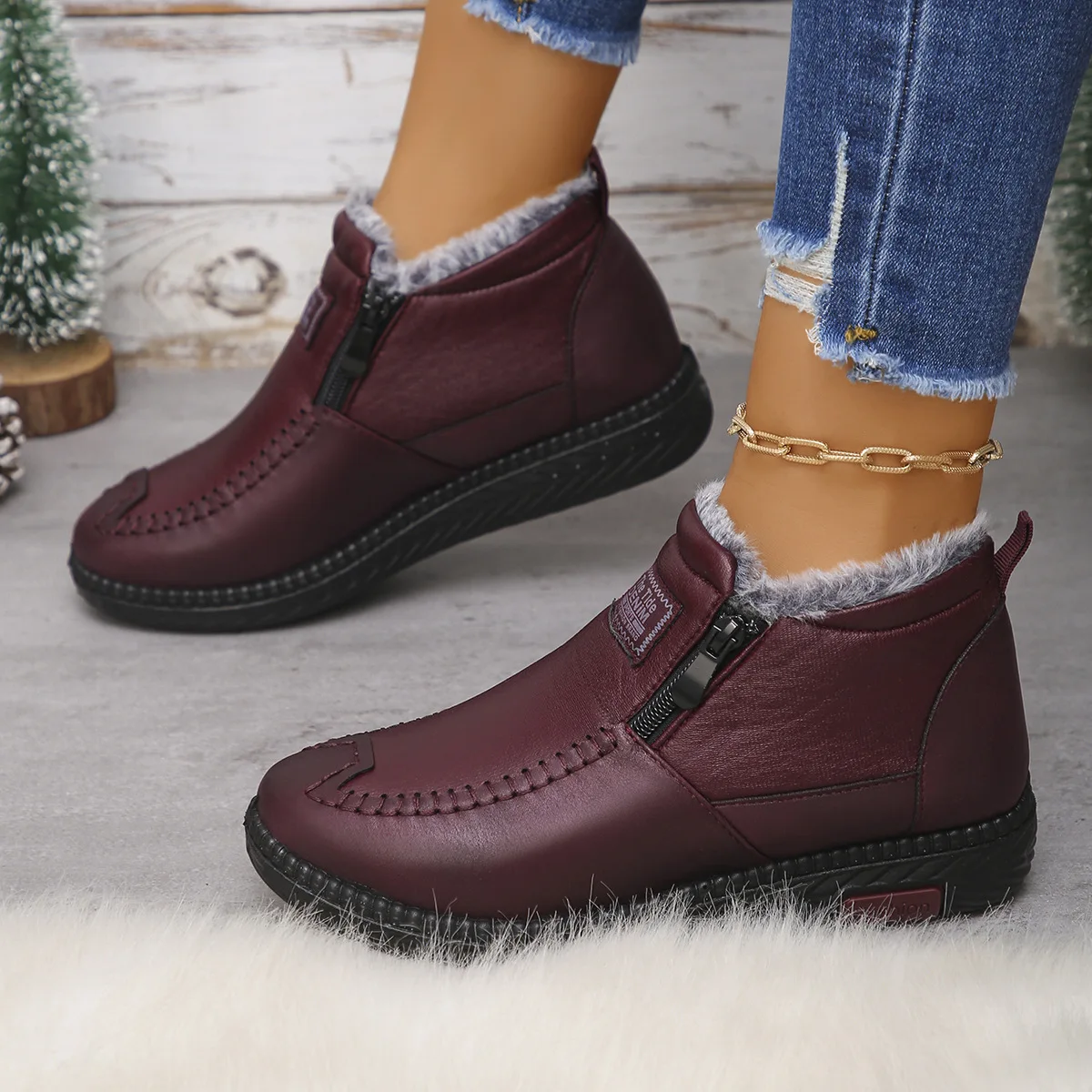 2025 New Winter Women's Boots Outdoor Warm Footwear Fashion Zippper Snow Boot Comfortable Casual Ladies Shoes Zapatos