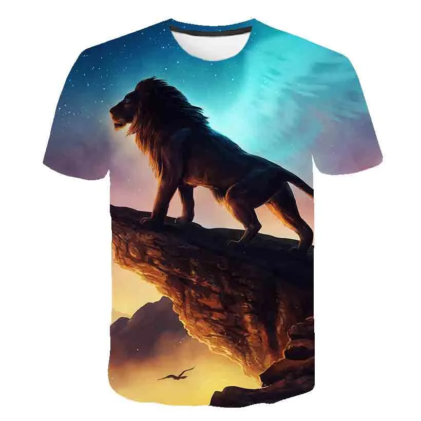 Ragazzi Cartoon The Lion King Print T-Shirt Bambini Simba Vestiti T Shirt Per Ragazzo Bambini Estate Manica Corta Simba Top Abbigliamento