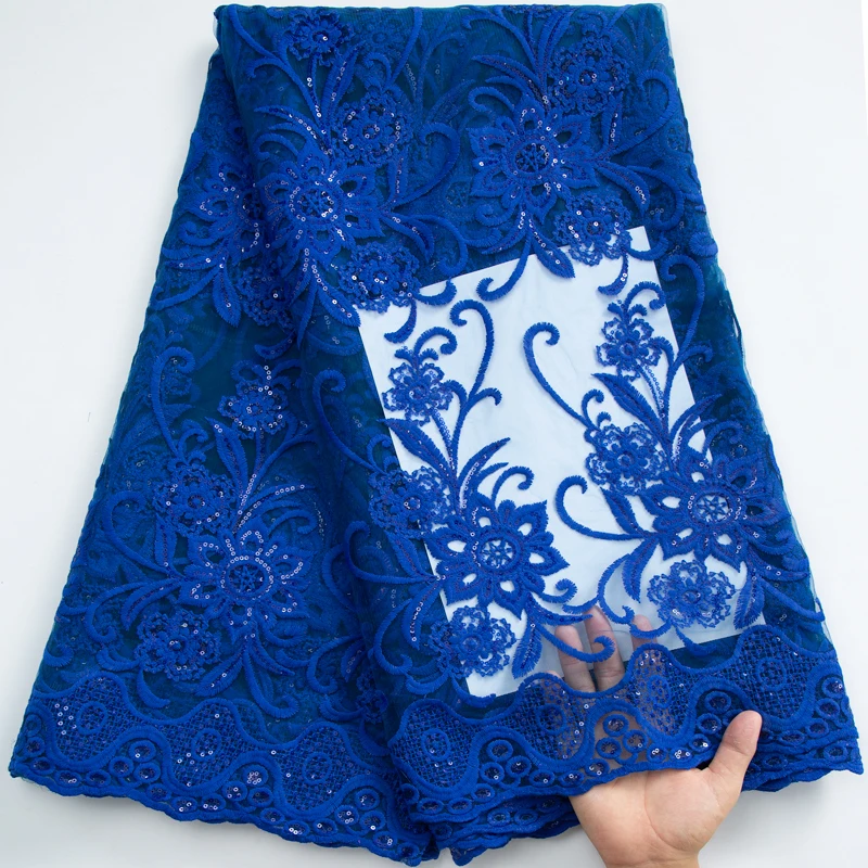 

2023 High Quality African Silk Milk Net Lace Fabric Nigerian Milk Mesh Lace Fabric With Sequins For Evening Party Dresses A3391