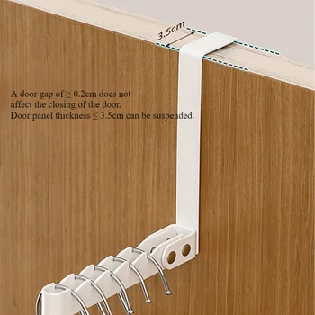 Appendiabiti montata su porta, portatile e pieghevole. La porta ha 5 scanalature per appendere abiti e cappelli: adatta per la casa quotidiana 1