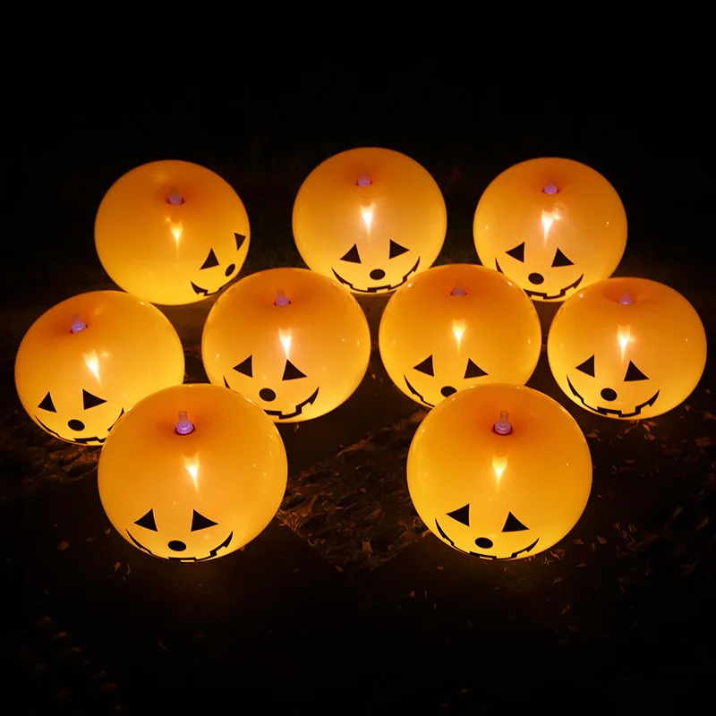 Description Picture 6 of itemHalloween Pumpkin Lantern Balloons Inflatable LED Luminous Balloon with Light Glow in The Dark Kids Toys Halloween Party Decor