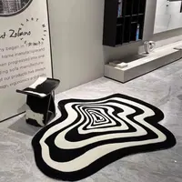 Creative Carpets Fot Living Room Black White Striped Home Decoration Bedroom Rug Fluffy Plush Children's Play Mat Large Area Mat 2