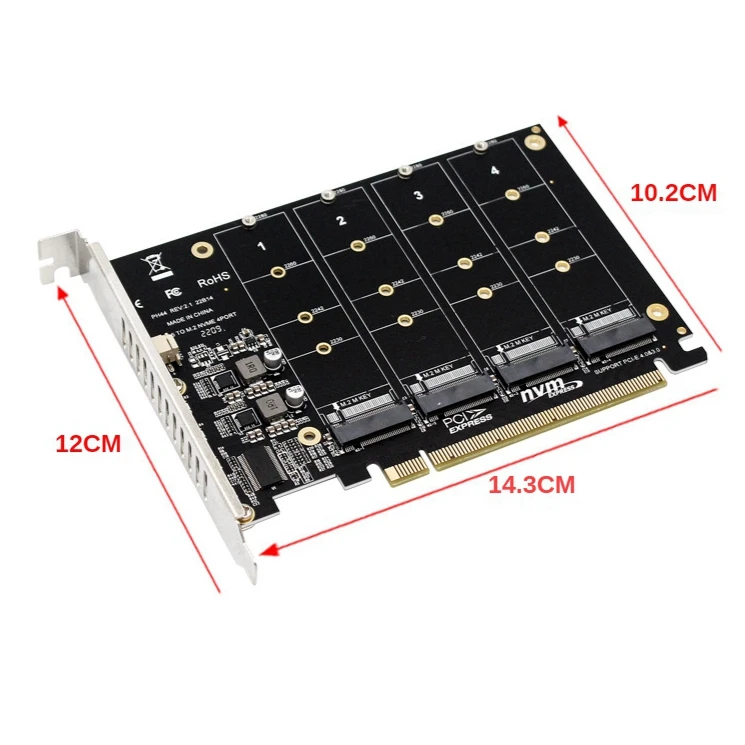Cartão de Expansão para Asus Hyper M.2x16 Pci-e para Sata Adaptador Chip Jmb585 Pcie X16 Nvme M.2 Raid 20 Portas - Imagem 2