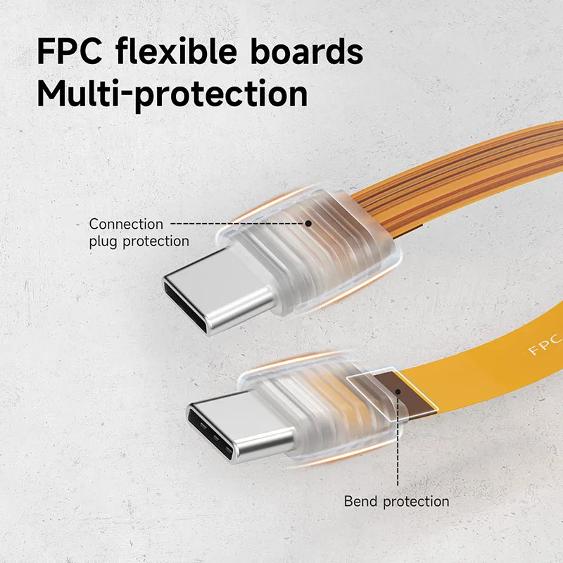 Hagibis FPC USB C Flexible Soft Cable Portable Keychain C to C Short Full Function Type-C Cable for Thunderbolt 5 Power Bank SSD