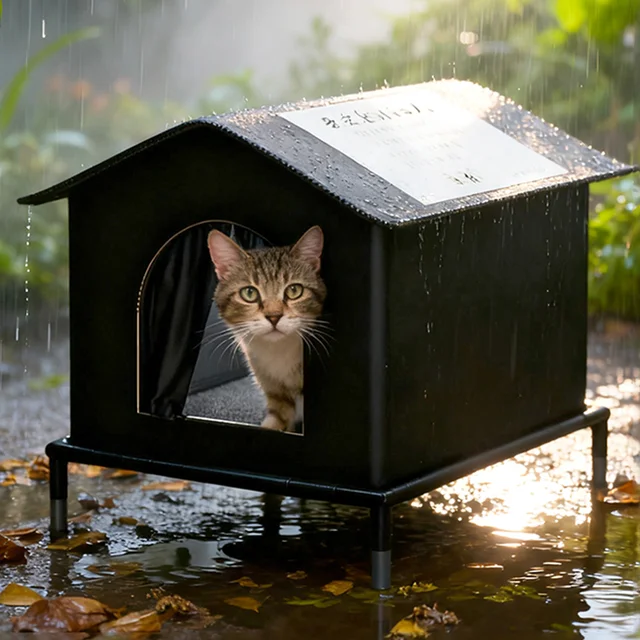 Cat House for Indoor and Outdoor CatsWaterproof Fully Insulated Shelter for Stray and Feral Cats Great for Cat Beds for Outdoor 4