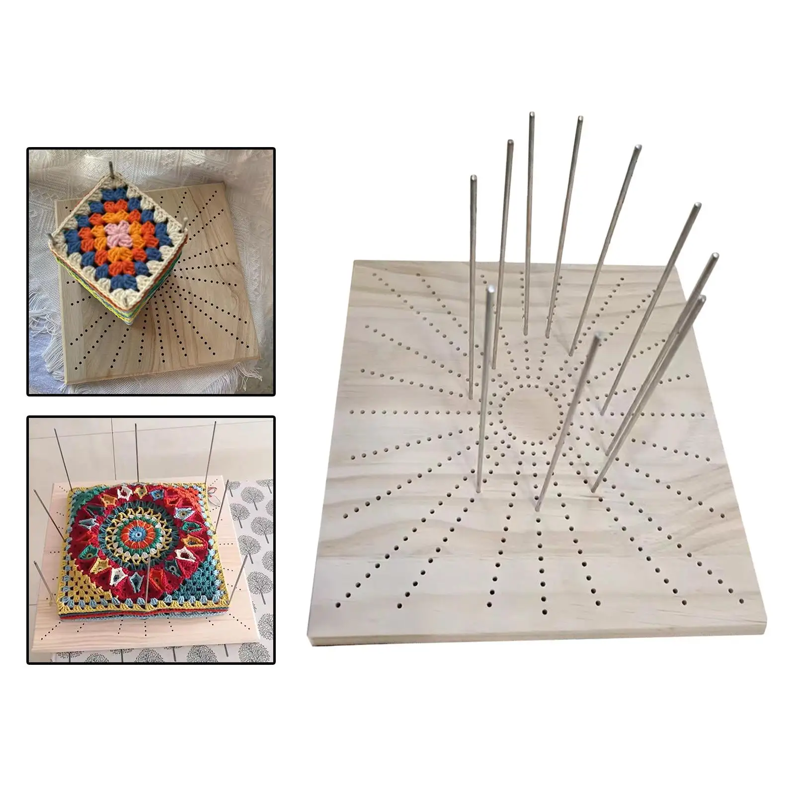 

Crochet Blocking Board with 10 Pins Durable for Knitting and Crocheting