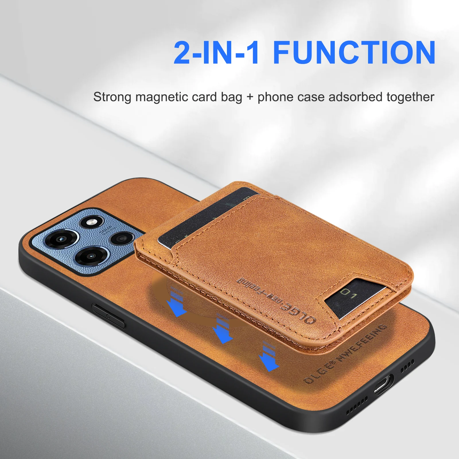 Leather Wallet Card Holder Case with Magnetic Stand Feature in Soft Shell Design