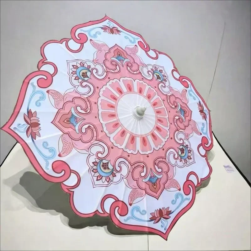 Japanese Dance Parasols Lolita Tassel Girls Cosplay Classical Hanfu Umbrella Lace Folding Korean Craft Pink Umbrellas Photoprop