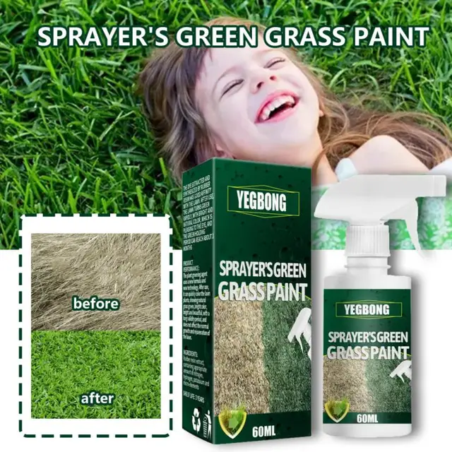 Karbantartási Ügynök Gyors Szárítás 60 Ml-Es Pázsit Színes Természetes Szagtalan Gyepfesték Permetező Foltfesték Nyomtatottan Viselve - Image 3