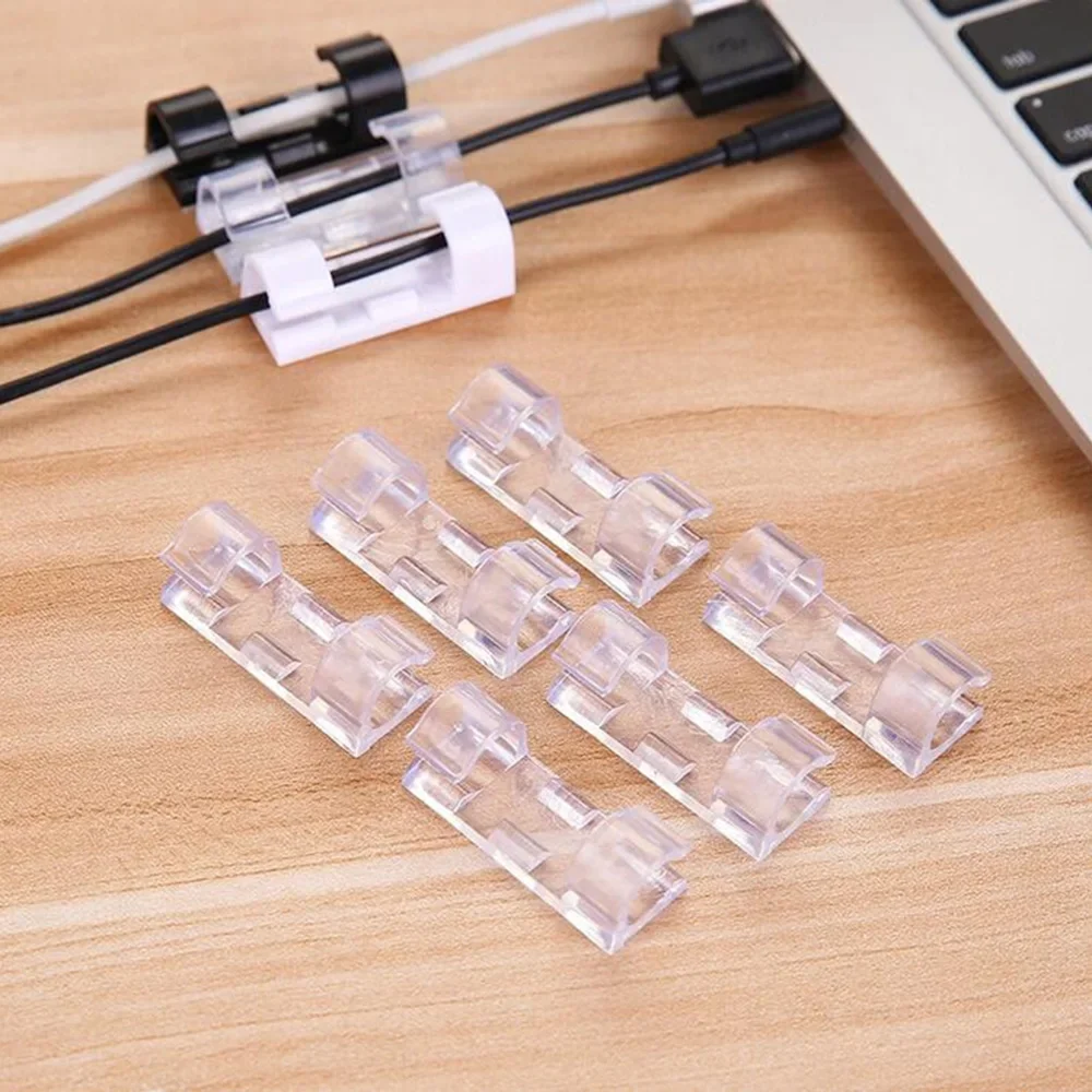 20-Pack Self-Adhesive Cable Clips for Organizing and Managing Cords at Home or Office