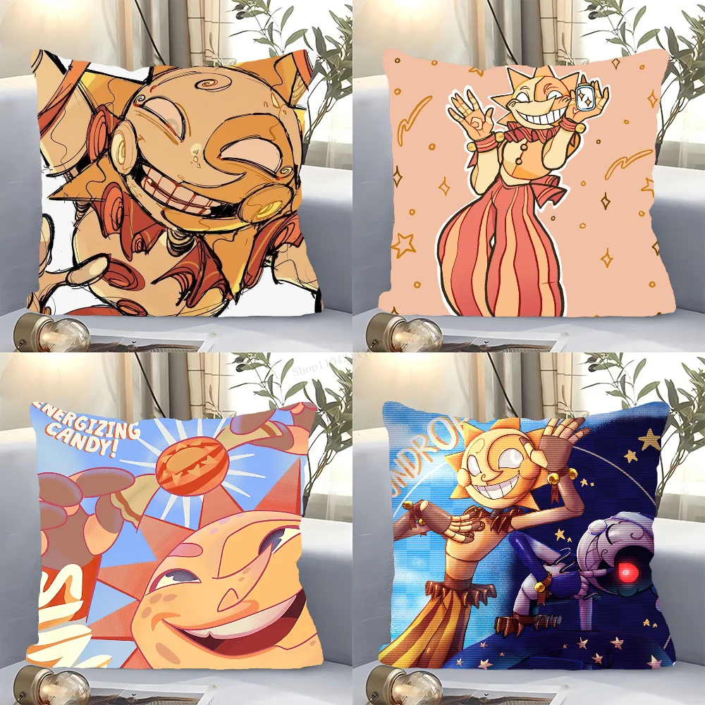 Sundrop And Moondrop Fnaf Pillow Case Square Pillow Bedroom Sofa Leisure Comfort Cushion Car Living Room Home Decoration 40X40 3