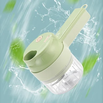 4 In 1 Vegetable Slicer Food Chopper Wireless Electric Garlic Masher Cutter Set Handheld USB Meat Grinder Machine Slice 자동야채슬라이서