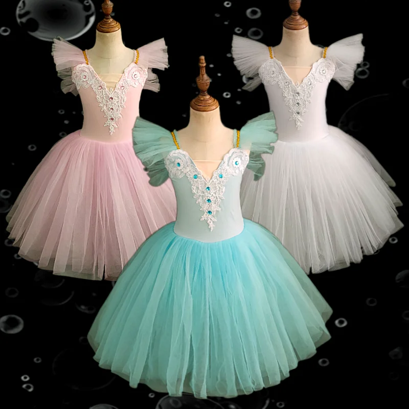 

Pink Professional Romantic Tutu Long Tulle Tutus Ballet Dress Women Girls Ballerina Party Dress Children Ballet Dance Costumes