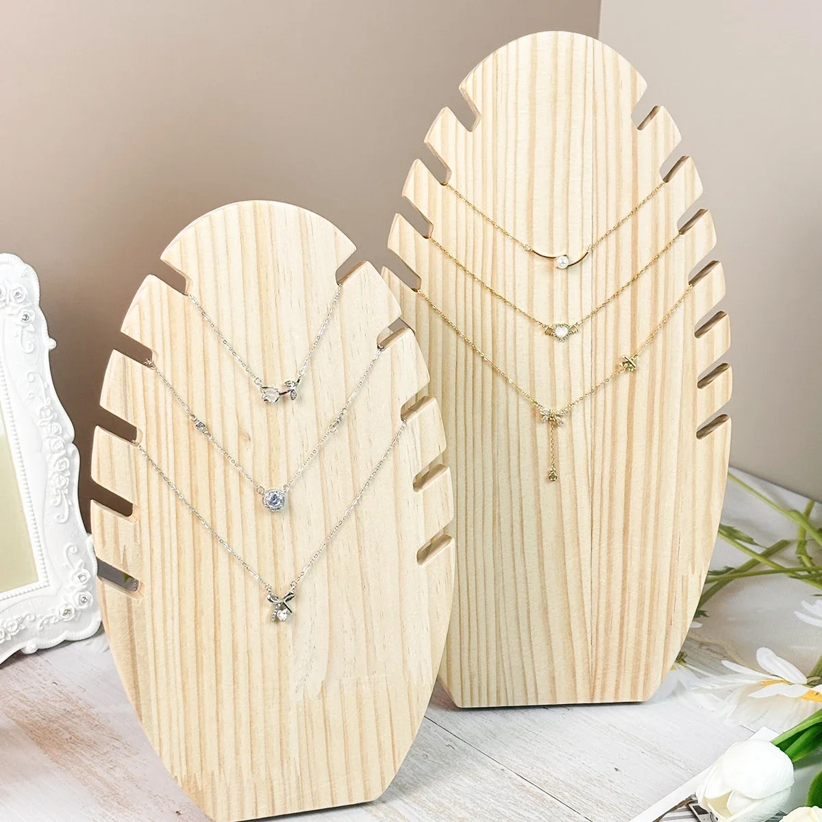 Wooden Jewelry Display Holder Stand