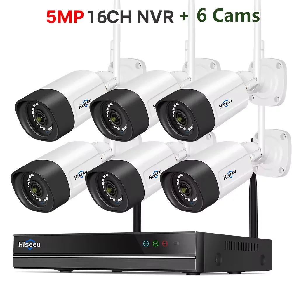 Hiseeu H.265 16CH NVR 5MP واي فاي نظام كاميرا مراق...