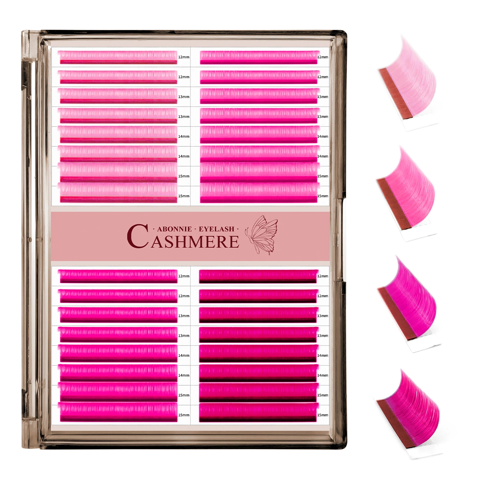 Description Picture 4 of itemABONNIE C CC D Curl Purple Pink Brown Cashmere Colorful Eyelashes Extensions Soft Classic Lashes Extensions