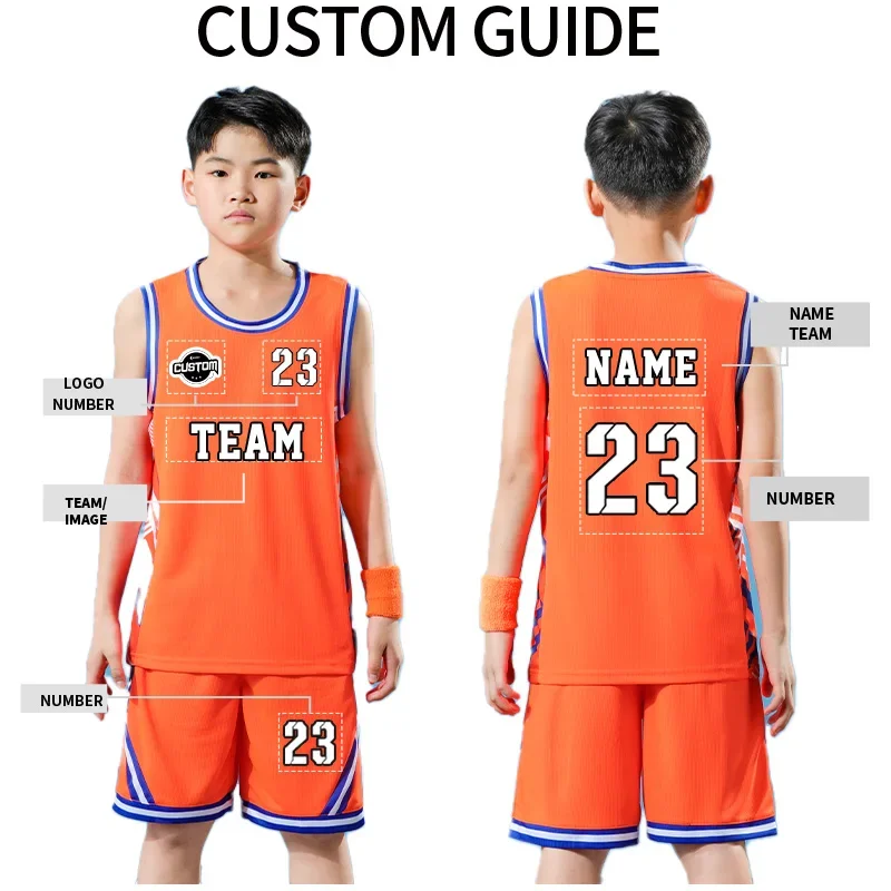 Boys Girls Basketball Jersey Sets Uniforms kits Children Sports Clothing Breathable Training Basketball Jerseys For Men JLS-713 For Basketball