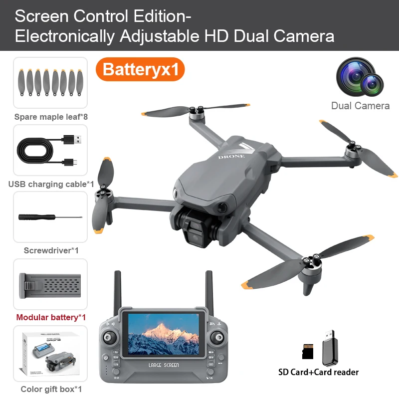 Drone G400 con Telecomando, Schermo da 4.5", GPS, WIFI, FPV, Doppia Fotocamera 4K, Evitamento Ostacoli, Volo Intelligente con Tracciamento e Quadricottero a Traiettoria Preimpostata - immagine 6