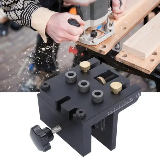 Universal 3 In 1 Woodworking Doweling Jig Kit Pocket Hole Jig Locator Drill Guide for Cabinet Furniture Assembly DIY Tools